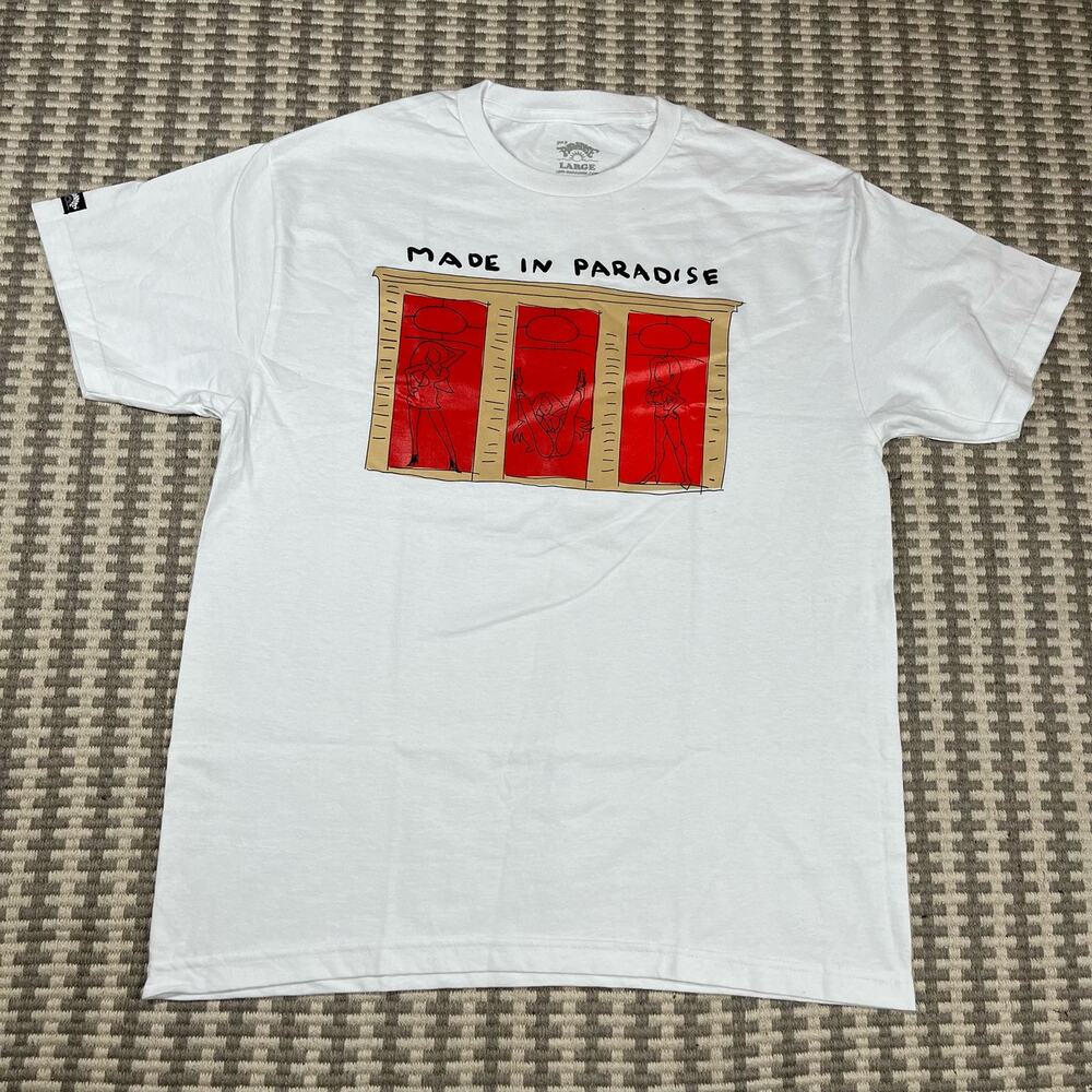 Made in Paradise Red District Tee T Shirt White Men’s Sz‎ L New
